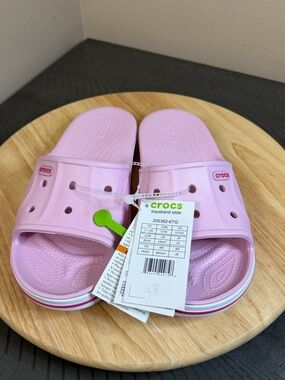 Crocs Kids' Bayaband Slide Sandals in Light Pink